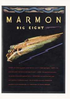 MARMON CAR AD   BIG EIGHT   ART DECO STYLE   1930  