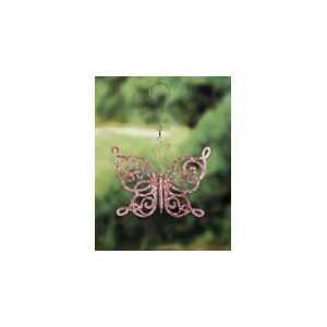 The Encore Group Decorative Metal Scroll Butterfly Pink Large, Unique 