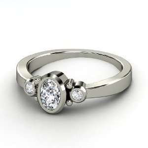  Kira Ring, Oval Diamond 14K White Gold Ring Jewelry