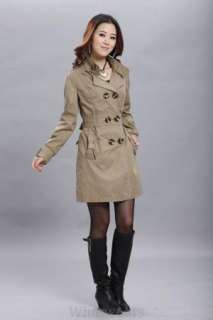 Womens Double breasted Trench Coat/Jacket Brown Z01  
