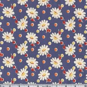   Snippets Daisies Dots Denim Fabric By The Yard Arts, Crafts & Sewing