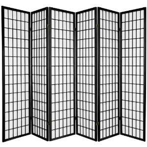   ft. Tall Window Pane Shoji Screen  6_Panel   Black: Home & Kitchen