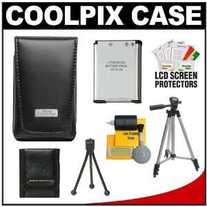 Nikon Coolpix 5811 Leather Digital Camera Case with EN EL19 Battery 
