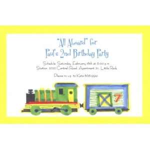  On Track, Custom Personalized Boy Birthday Invitation, by 