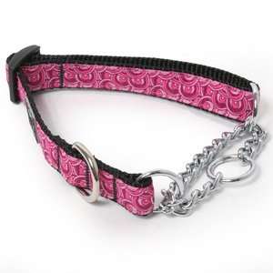  Pink Swirls Training Dog Collar XL : Pet Supplies