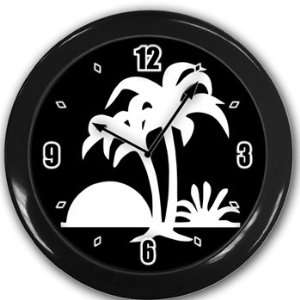  Palm Trees Wall Clock Black Great Unique Gift Idea: Office 