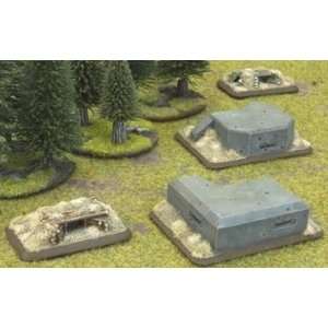    Flames of War   Accessories Machine Gun Bunkers (4) Toys & Games