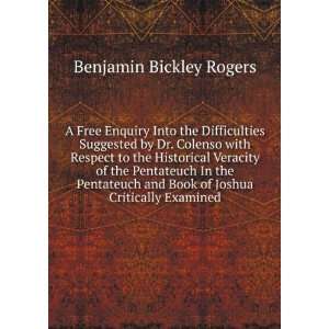   Book of Joshua Critically Examined. Benjamin Bickley Rogers Books