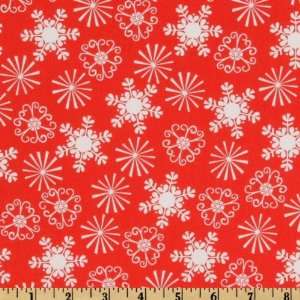 44 Wide Michael Miller Christmas Spice Little Flakes Orange Fabric 