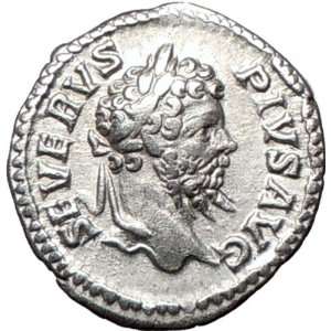   SEVERUS 203AD Authentic Ancient Silver Roman Coin FORTUNA Luck Wealth