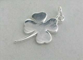3x Solid 925 SILVER Charm Pandent Clover 10x18mm SA596  