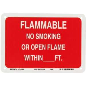   Hazardous Materials Sign, Legend Flammable No Smoking Or Open Flame