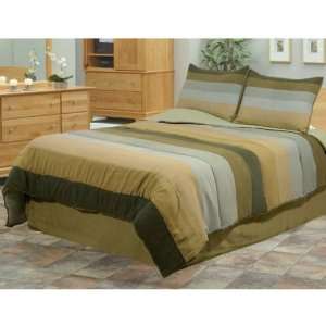  The Beat Olive Green Striped King Comforter Set: Home 