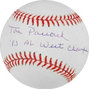  Tom Paciorek Autographed Baseball  Details: 83 AL West 