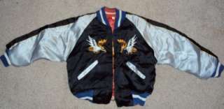 Rare Vintage Reversible Embroidered Japan Jacket Eagles Tigers  