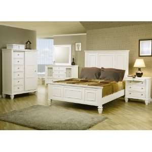  201301QSET5 Sandy Beach 5 Pc Bedroom Set in White