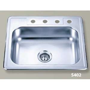   Stainless Steel Top Mount Single Bowl Kitchen Sink: Home Improvement