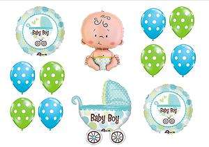 BABY BOY BUGGY CARRIAGE Shower Balloons Decorations  