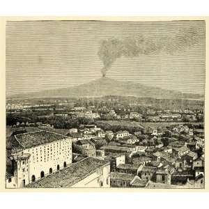   Sicily Italy Volcano Landscape   Original Engraving: Home & Kitchen