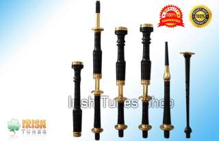 Highland Blackwood Bagpipe Full Set with Brass Gold Platted Engraved 