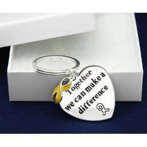  Gold Ribbon Key Chain  Together We Can Make A Difference 