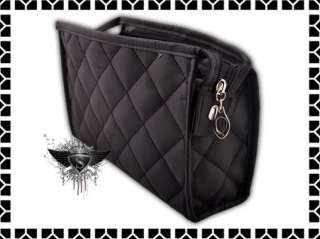 SB056 Black Cute Grid Makeup Toiletries Bag Set  