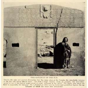   Symbolic Tiwanaku Bolivia   Original Halftone Print