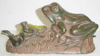 Antique Stephens Two Frogs Cast Iron Mechanical Bank  