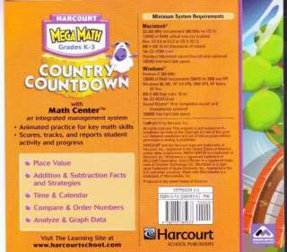 Harcourt Mega Math Country Countdown K 3 PC CD learn  