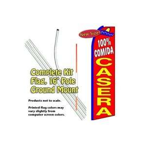  100% Comida Casera Feather Banner Flag Kit (Flag, Pole 