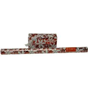  Red & White Foil Gift Wrapping Paper Rolls   25 square 