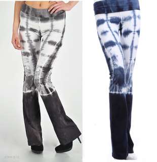 Yoga Pants TIE DYED (High Quality) Grey & Blue S M L  