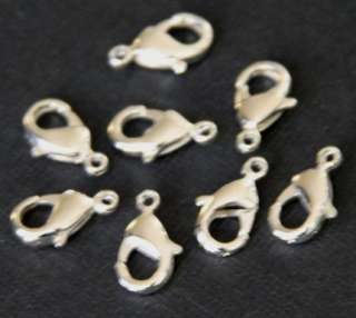 100 pcs of Silver plated over solid copper finish Lobster clasps