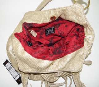 NEW RED BY MARC ECKO WHITE GOLD HOLD ON TIED UP TOTE BAG  