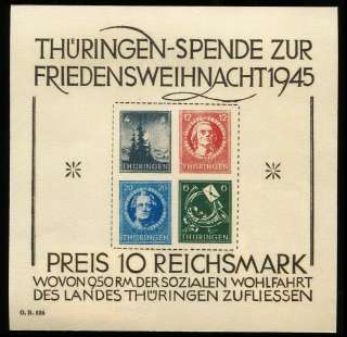Germany 1945 Thuringen Block Small Sheet Block Replica  
