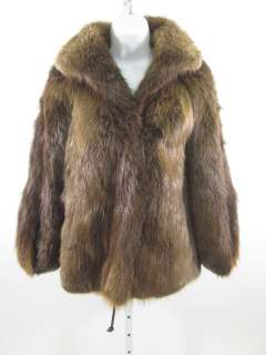 VNTG WRUBEL & KOZIN Brown Beaver Fur Coat Sz S  