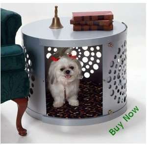  23 Round Dog Crate w/ Aluminum Top / Pet Bed Kennel / End 