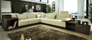 Contemporary Italian Design Beige Sectional Sofa with Modern Built In 