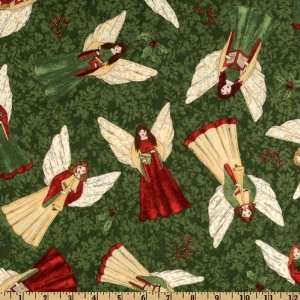  44 Wide Choir Of Angels Singing Angels Green Fabric By 