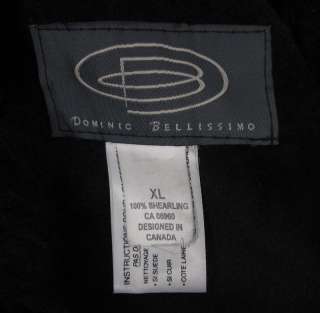 DOMINIC BELLISSIMO Black Long Shearling Coat Jacket XL  