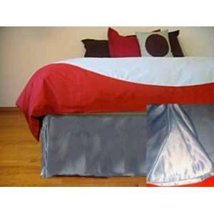  Domestications Satin Tailored Bedskirt Blue Queen: Home 