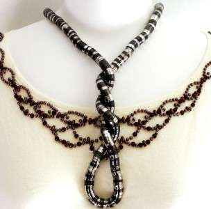 Fashion Flexible Snake Necklace Pewter/Silver 8mm SN31  