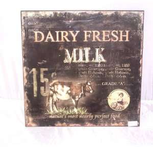  antique milk sign with black background 
