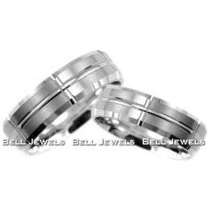   5MM MATCHING PAIR OF WEDDING BANDS HIS & HER RING SET 14K WHITE GOLD