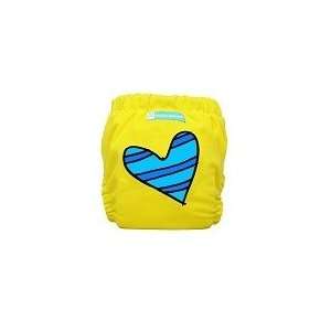   Banana 2 in 1 One Size Reusable Diaper (Blue Petit on Yellow) Baby