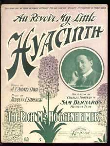 Rich Mr Hoggenheimer 1906 SAM BERNARD Hyacinth  