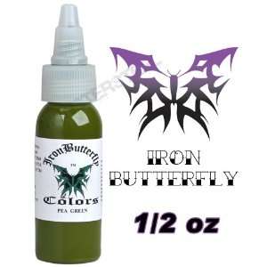  Iron Butterfly Tattoo Ink 1/2 OZ PEA GREEN Pigment NEW Health 