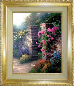 Rose Garden 30x24 S/N Framed Limited Edition Thomas Kinkade Canvas Oil 