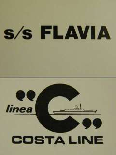 Vintage 1977 Deck Plan Costa Cruise Ship Line ss FLAVIA  