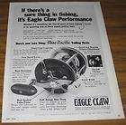 1976 VINTAGE AD~EAGLE CLAW BLUE PACIFIC TROLLING REELS~FISHING